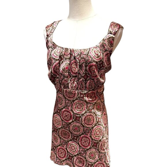 NWT VTG Y2K Self Esteem Babydoll Brown Pink Top Fairy Medallion Womens Size 1X - Picture 2 of 10